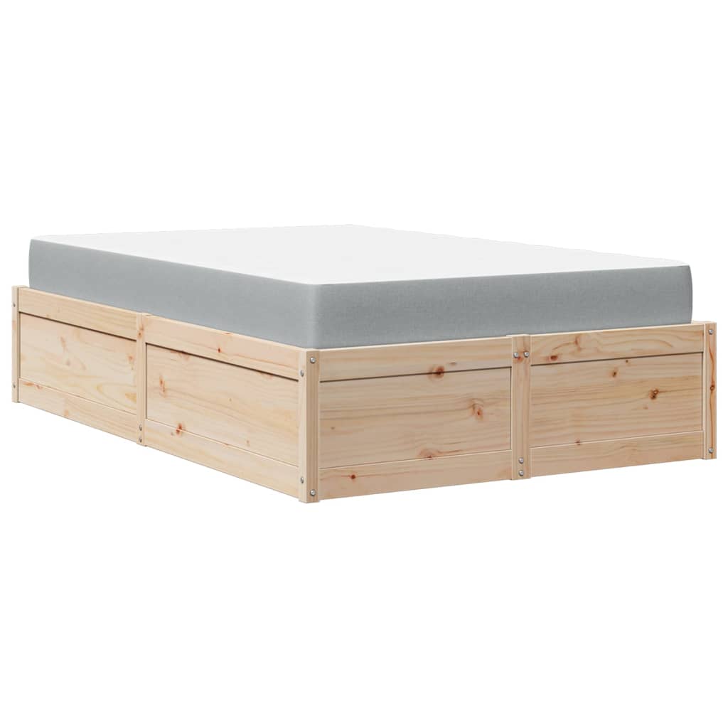 Lit avec matelas 120x200 cm bois massif de pin - XIOS