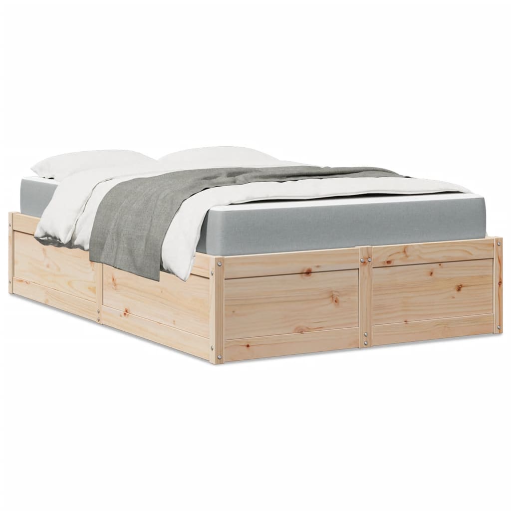 Lit avec matelas 120x200 cm bois massif de pin - XIOS