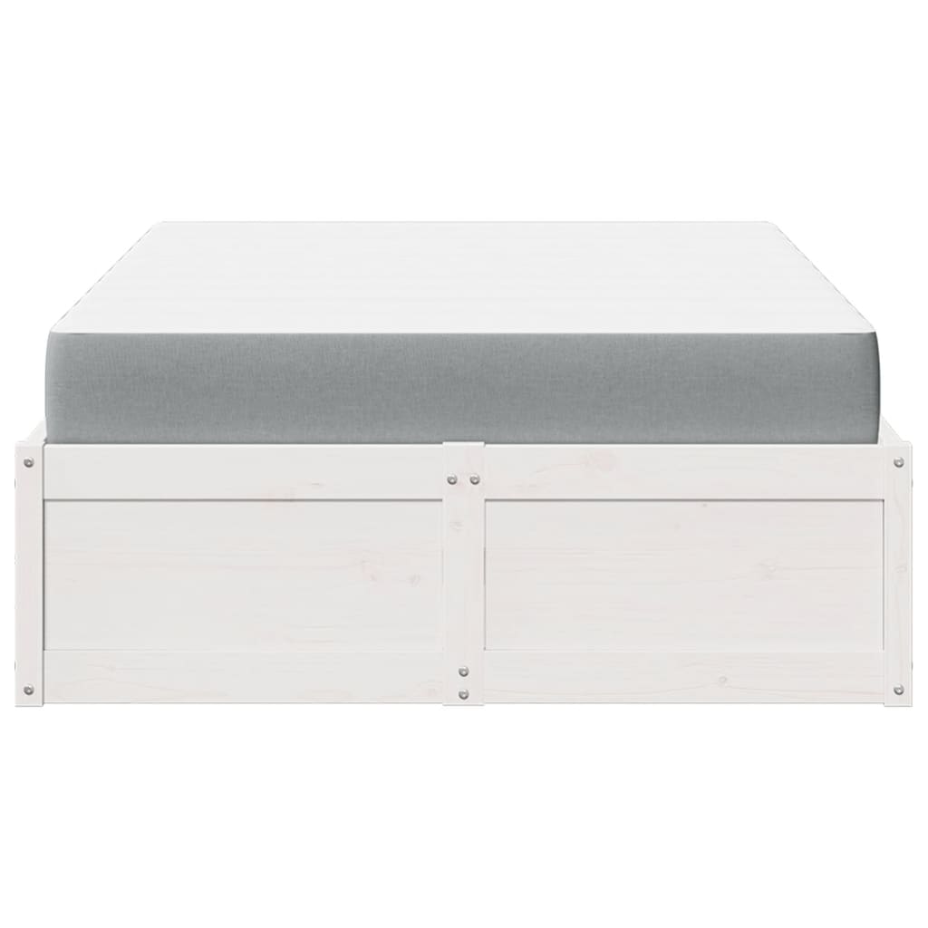 Lit avec matelas blanc 120x200 cm bois massif de pin - XIOS