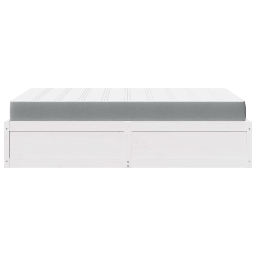 Lit avec matelas blanc 120x200 cm bois massif de pin - XIOS