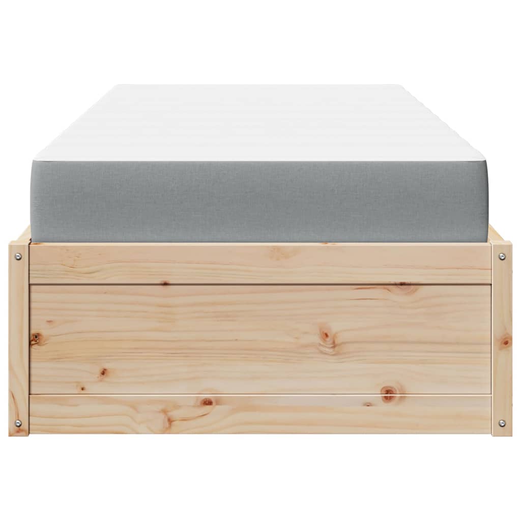 Lit avec matelas 90x200 cm bois massif de pin - XIOS