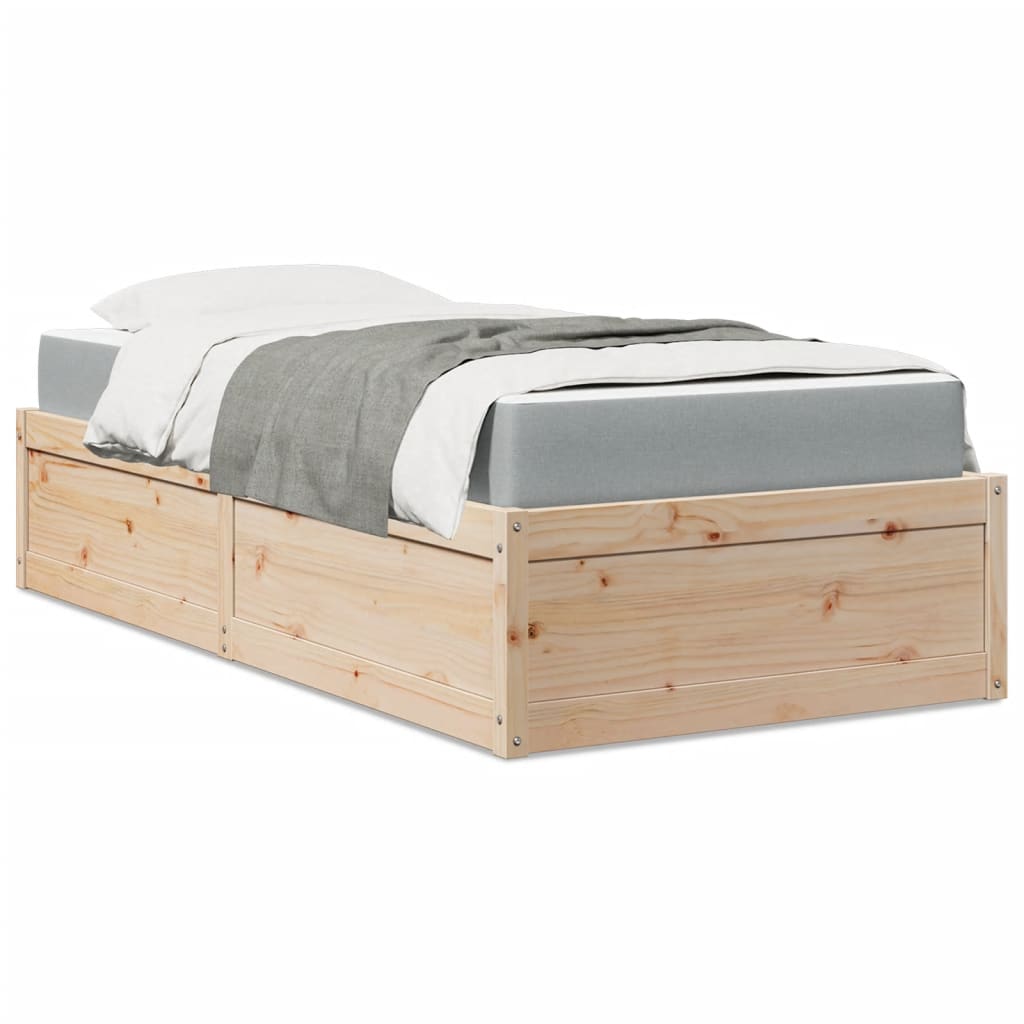 Lit avec matelas 90x200 cm bois massif de pin - XIOS