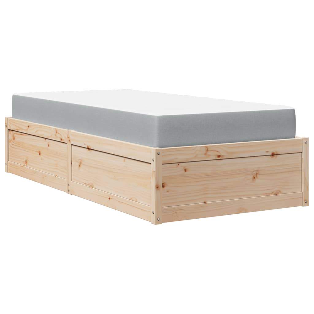 Lit avec matelas 90x190 cm bois massif de pin - XIOS