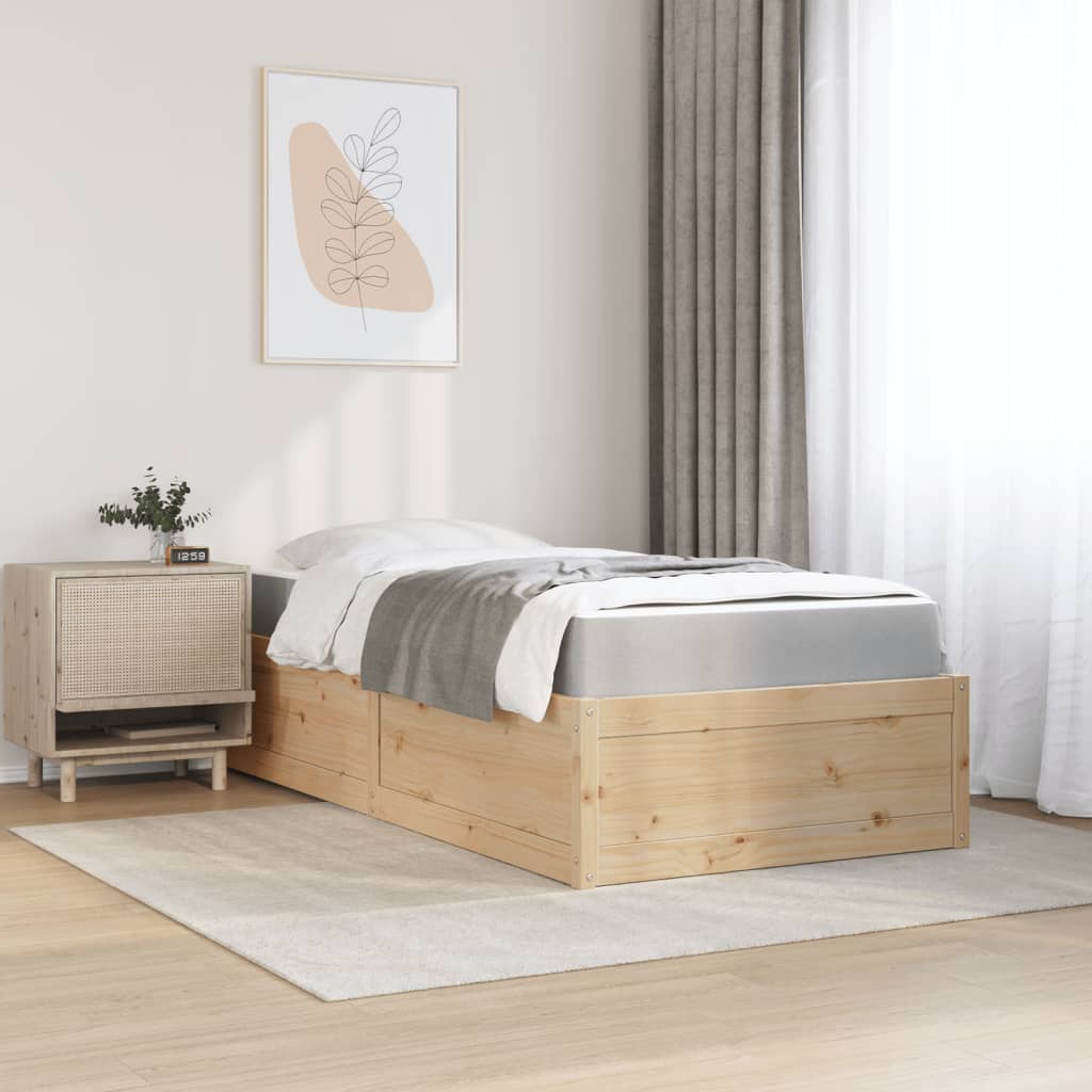 Lit avec matelas 90x190 cm bois massif de pin - XIOS