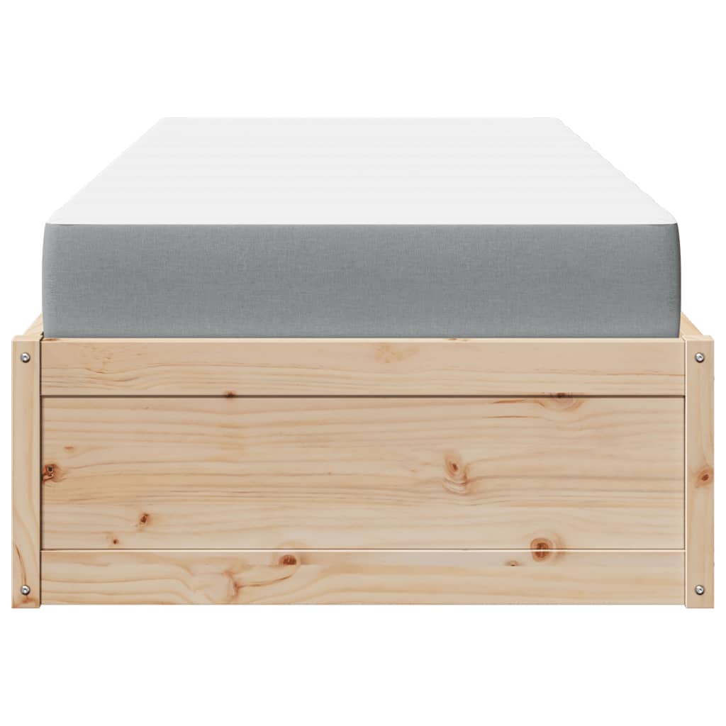 Lit avec matelas 90x190 cm bois massif de pin - XIOS