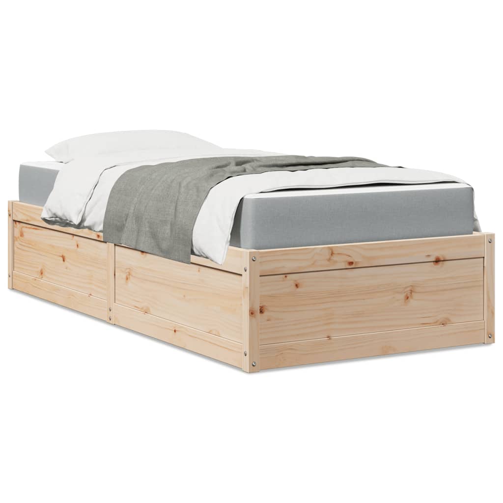 Lit avec matelas 90x190 cm bois massif de pin - XIOS
