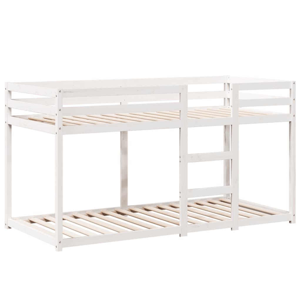 Lit superposé sans matelas blanc 80x200 cm bois de pin massif - XIOS