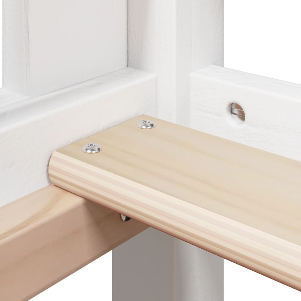 Lit superposé sans matelas blanc 80x200 cm bois de pin massif - XIOS