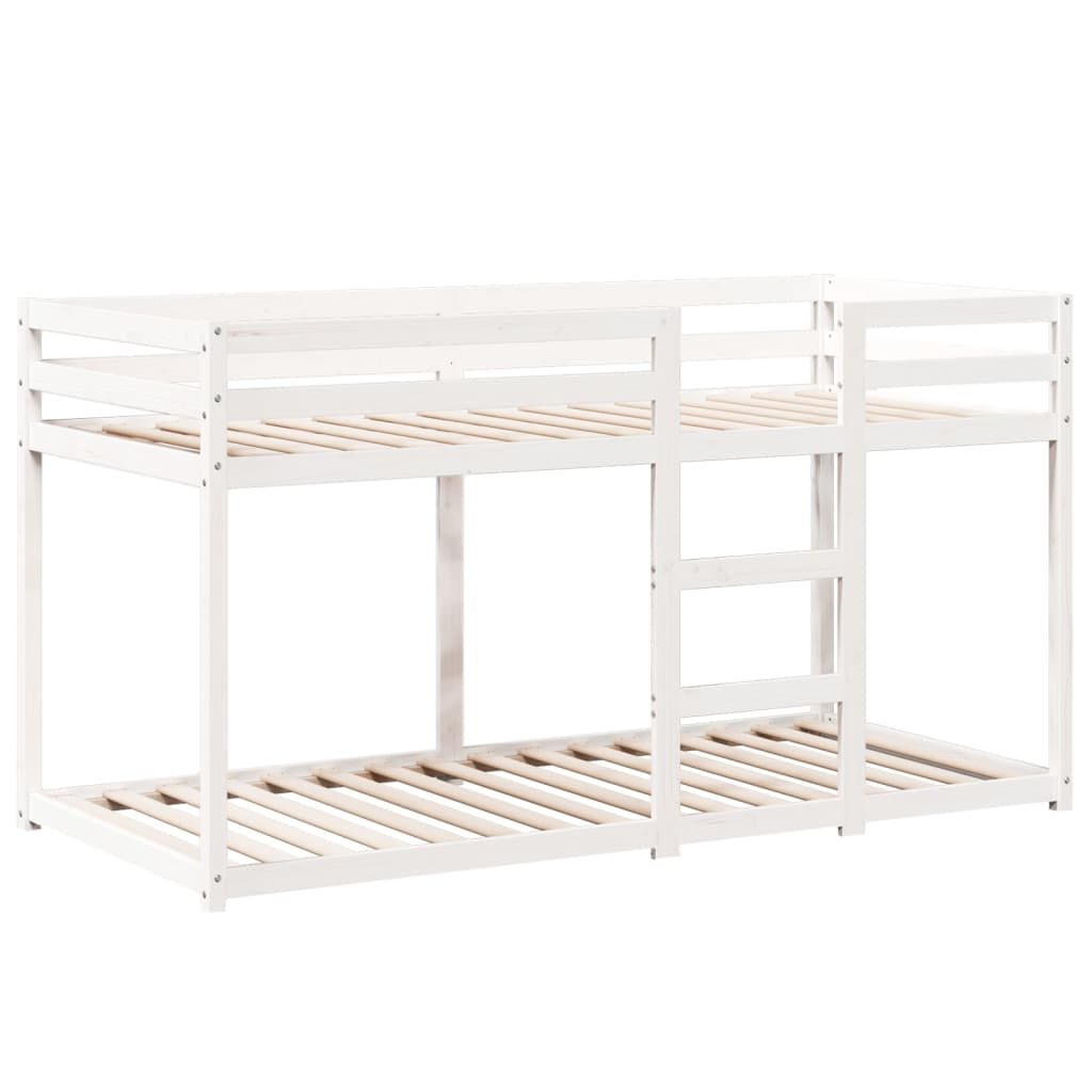 Lit superposé sans matelas blanc 90x200 cm bois de pin massif - XIOS