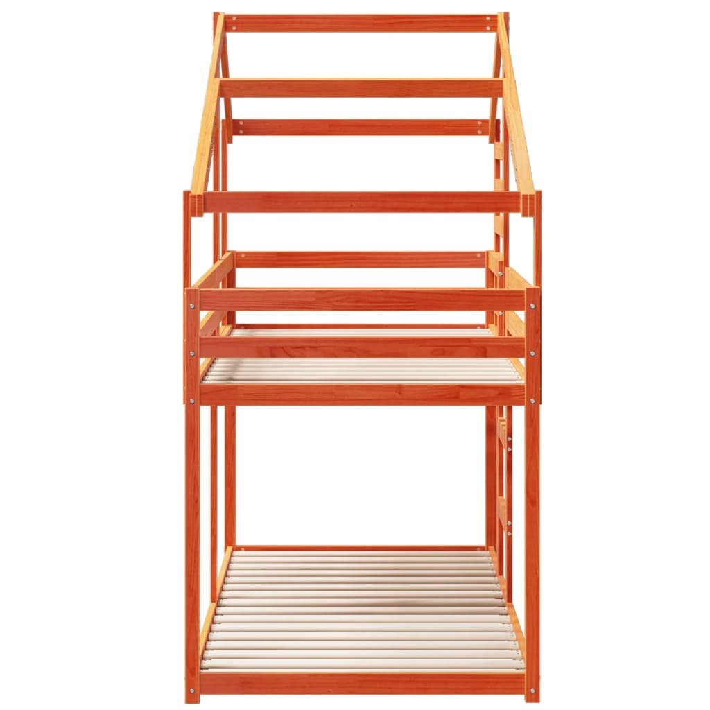 Lit superposé sans matelas cire marron 90x200 cm pin massif - XIOS