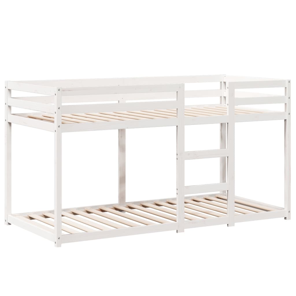 Lit superposé sans matelas blanc 90x200 cm bois de pin massif - XIOS