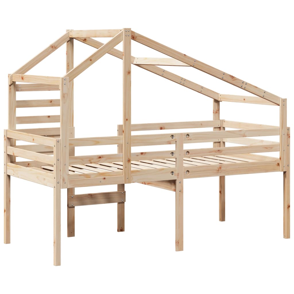 Lit haut sans matelas 90x190 cm bois de pin massif - XIOS