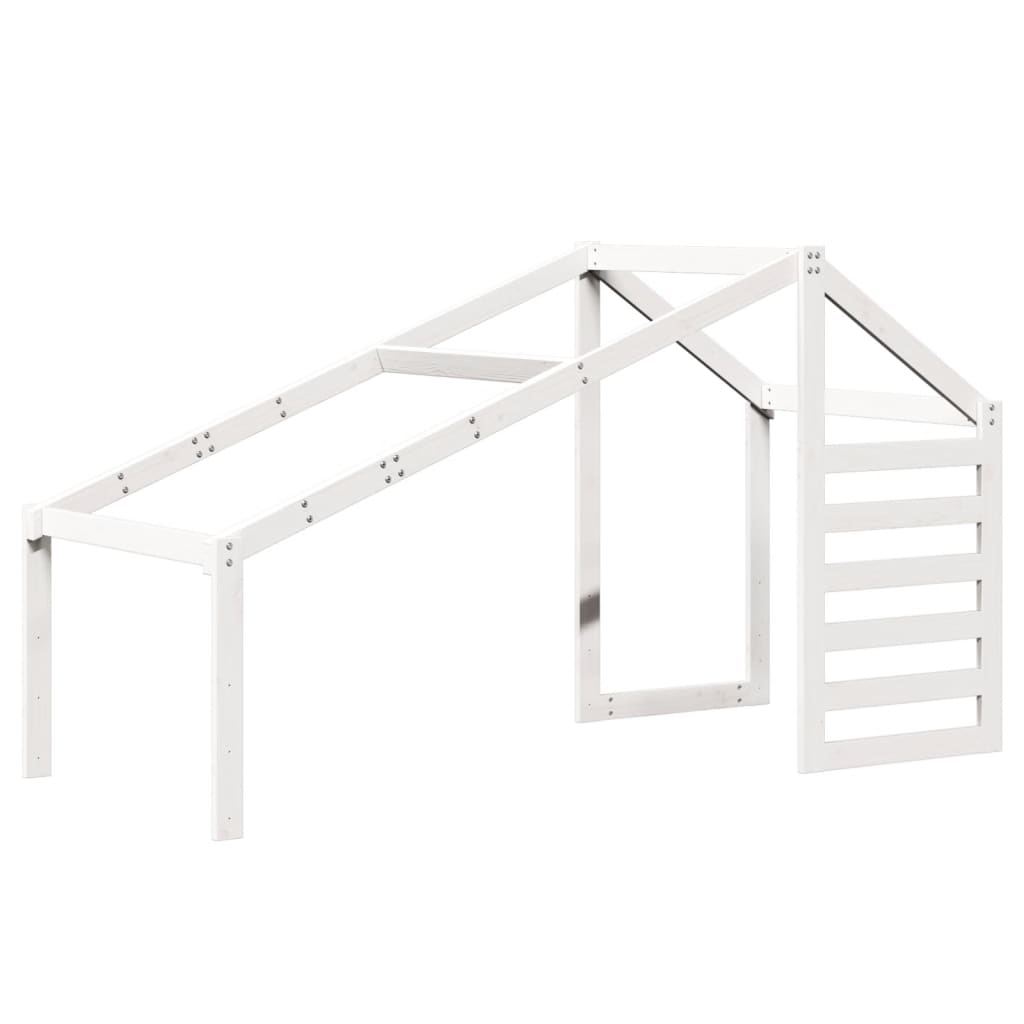 Lit haut sans matelas blanc 75x190 cm bois de pin massif - XIOS
