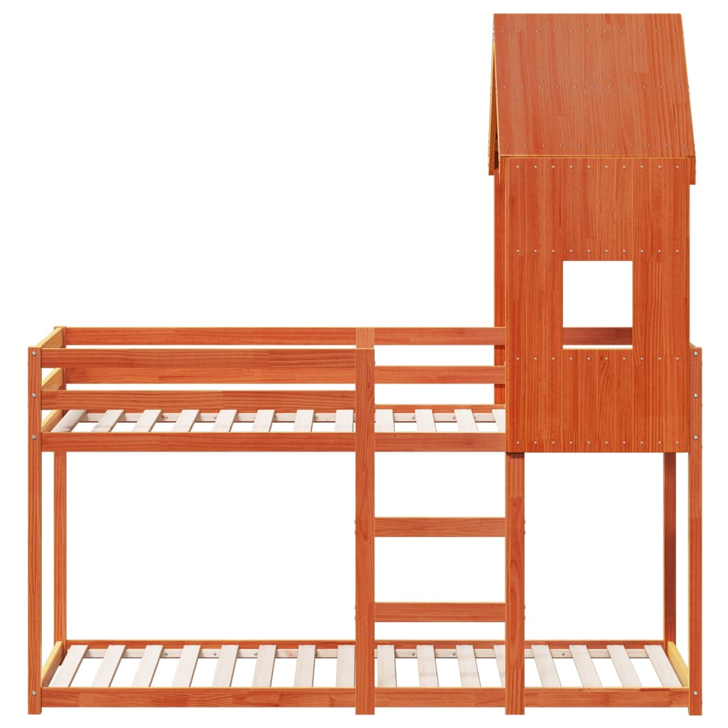 Lit superposé sans matelas cire marron 80x200 cm pin massif - XIOS
