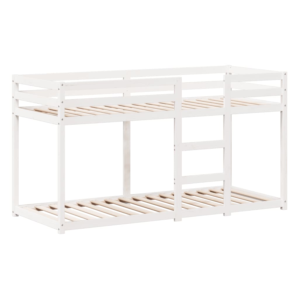 Lit superposé sans matelas blanc 90x200 cm bois de pin massif - XIOS