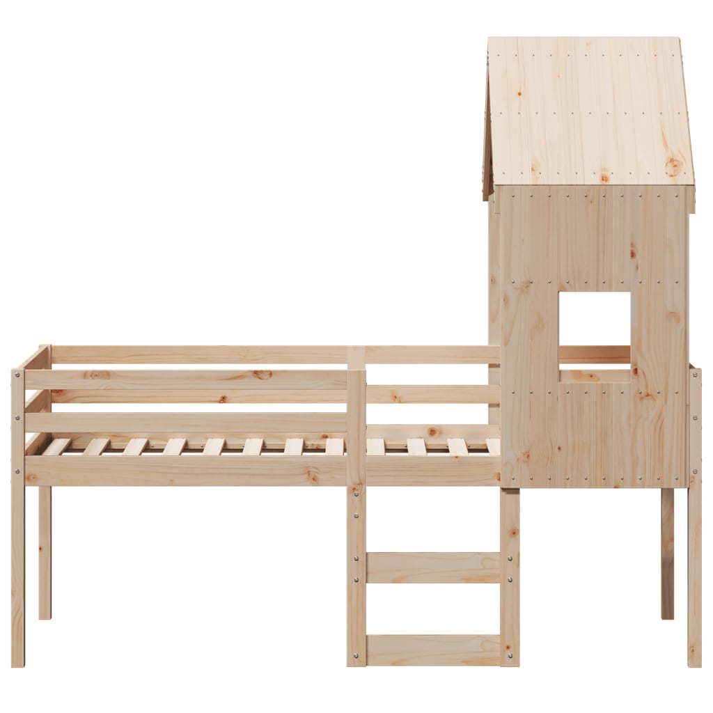 Lit haut sans matelas 90x200 cm bois de pin massif - XIOS
