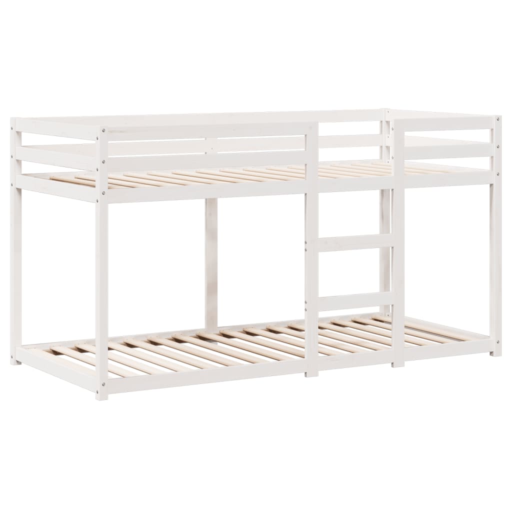 Lit superposé sans matelas blanc 90x200 cm bois de pin massif - XIOS