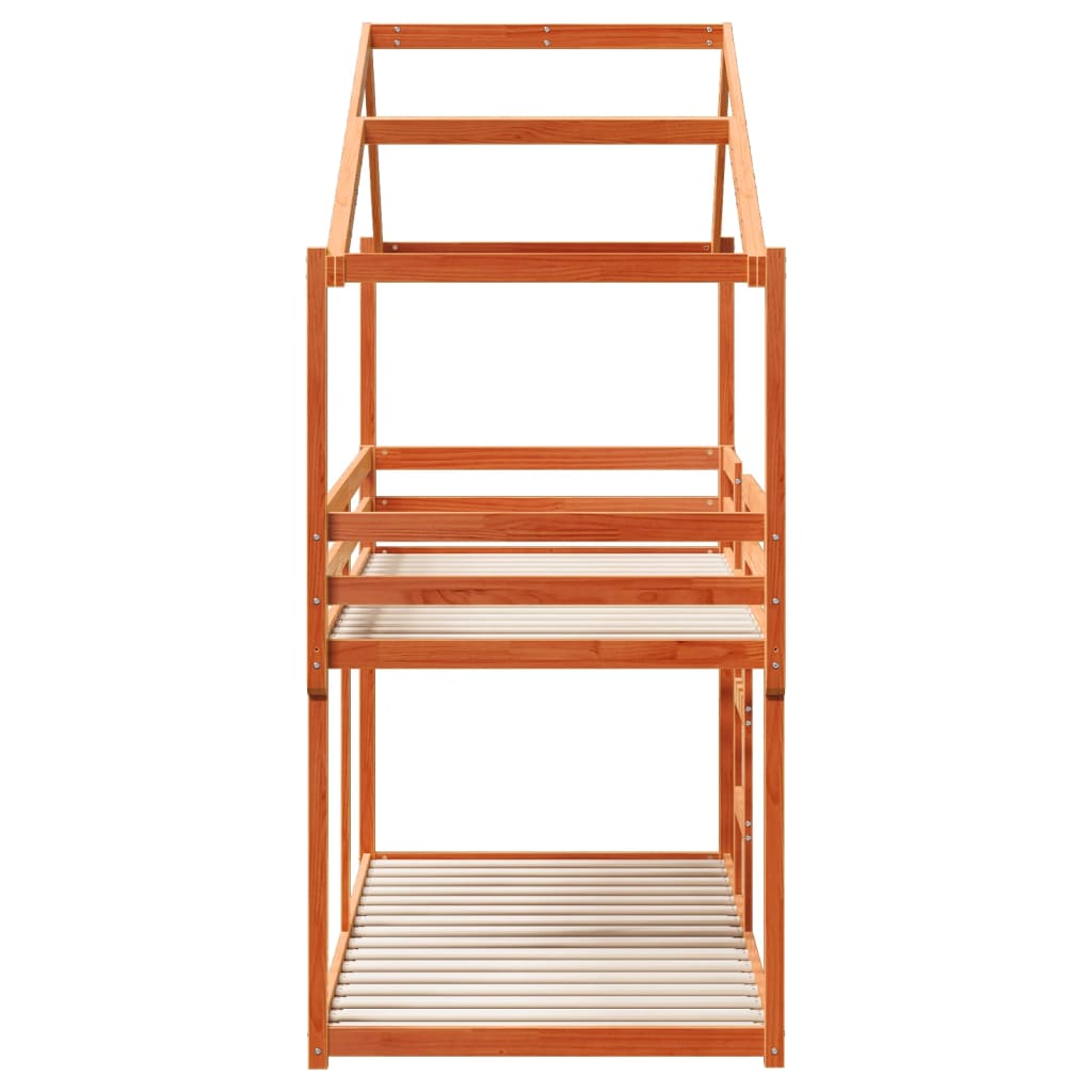 Lit superposé sans matelas cire marron 90x200 cm pin massif - XIOS