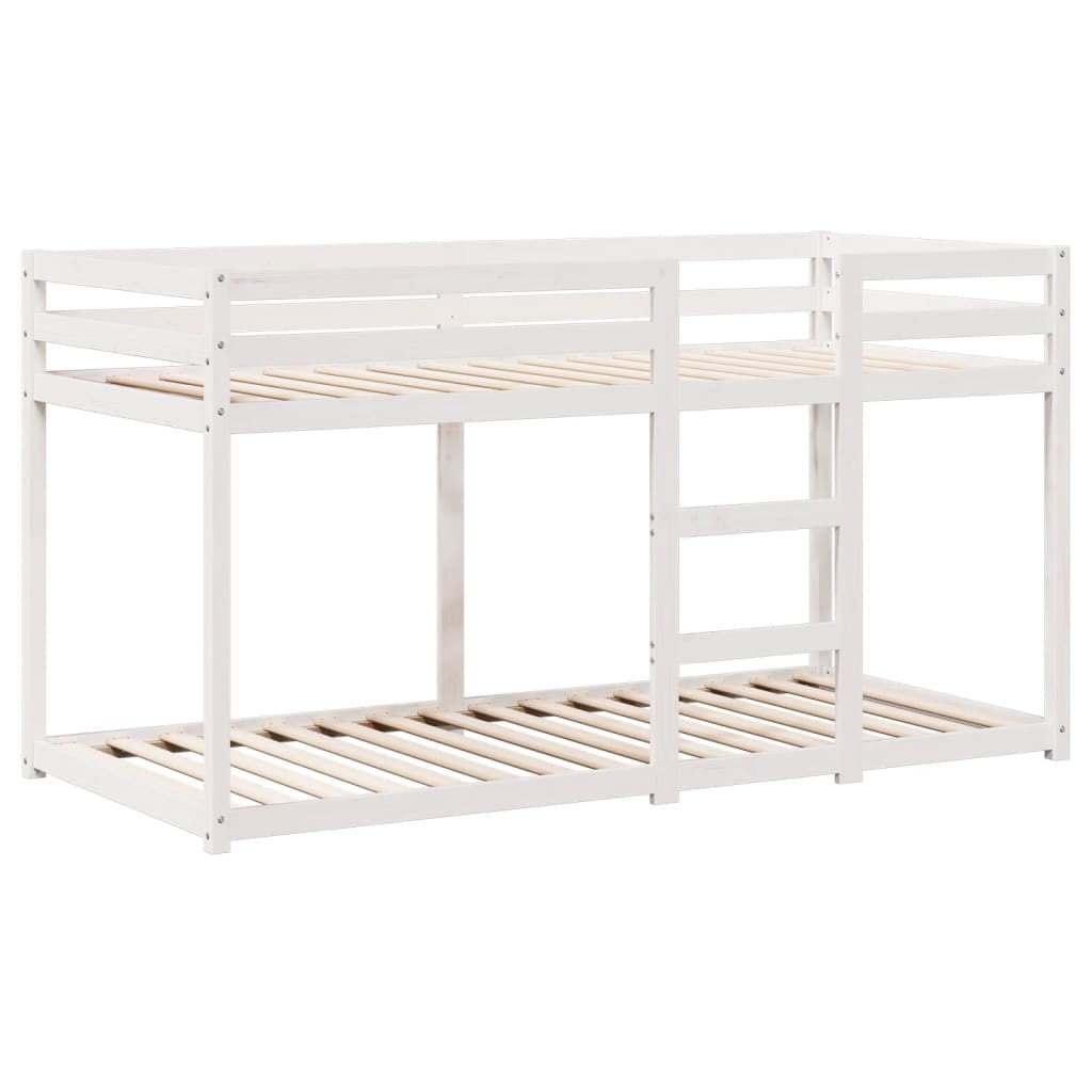 Lit superposé sans matelas blanc 90x200 cm bois de pin massif - XIOS