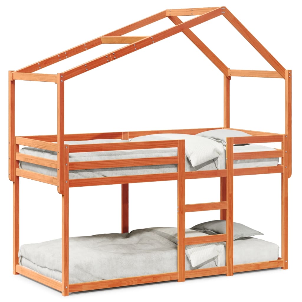 Lit superposé sans matelas cire marron 80x200 cm pin massif - XIOS
