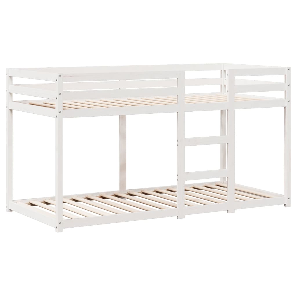 Lit superposé sans matelas blanc 75x190 cm bois de pin massif - XIOS