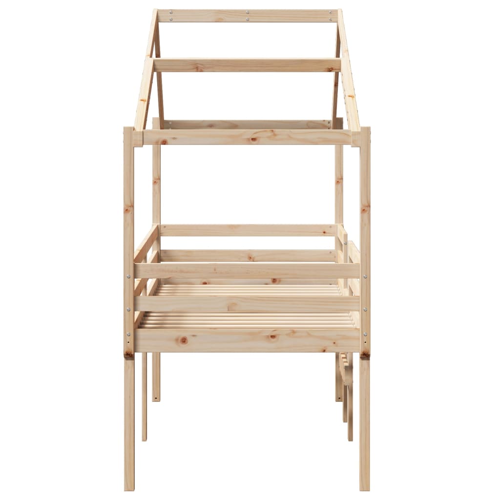 Lit haut sans matelas 90x200 cm bois de pin massif - XIOS