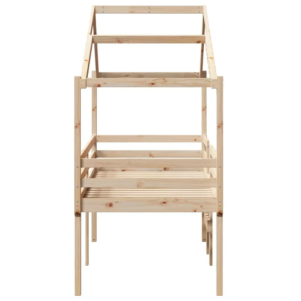 Lit haut sans matelas 90x200 cm bois de pin massif - XIOS