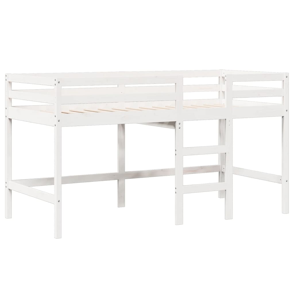 Lit haut sans matelas blanc 75x190 cm bois de pin massif - XIOS