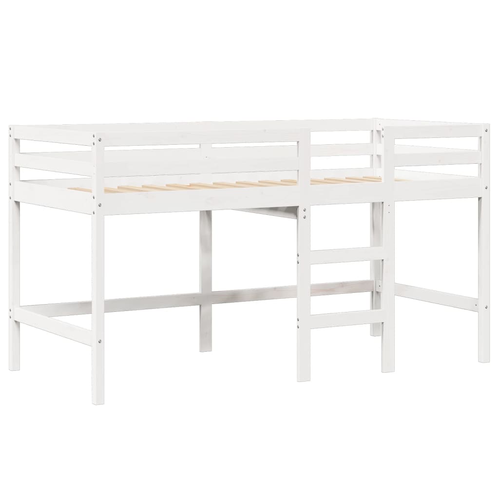 Lit superposé avec échelle et toit sans matelas blanc 90x190 cm - XIOS