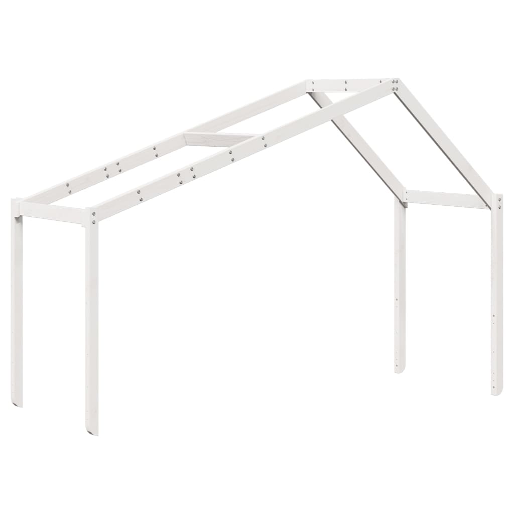 Lit superposé avec échelle et toit sans matelas blanc 90x190 cm - XIOS