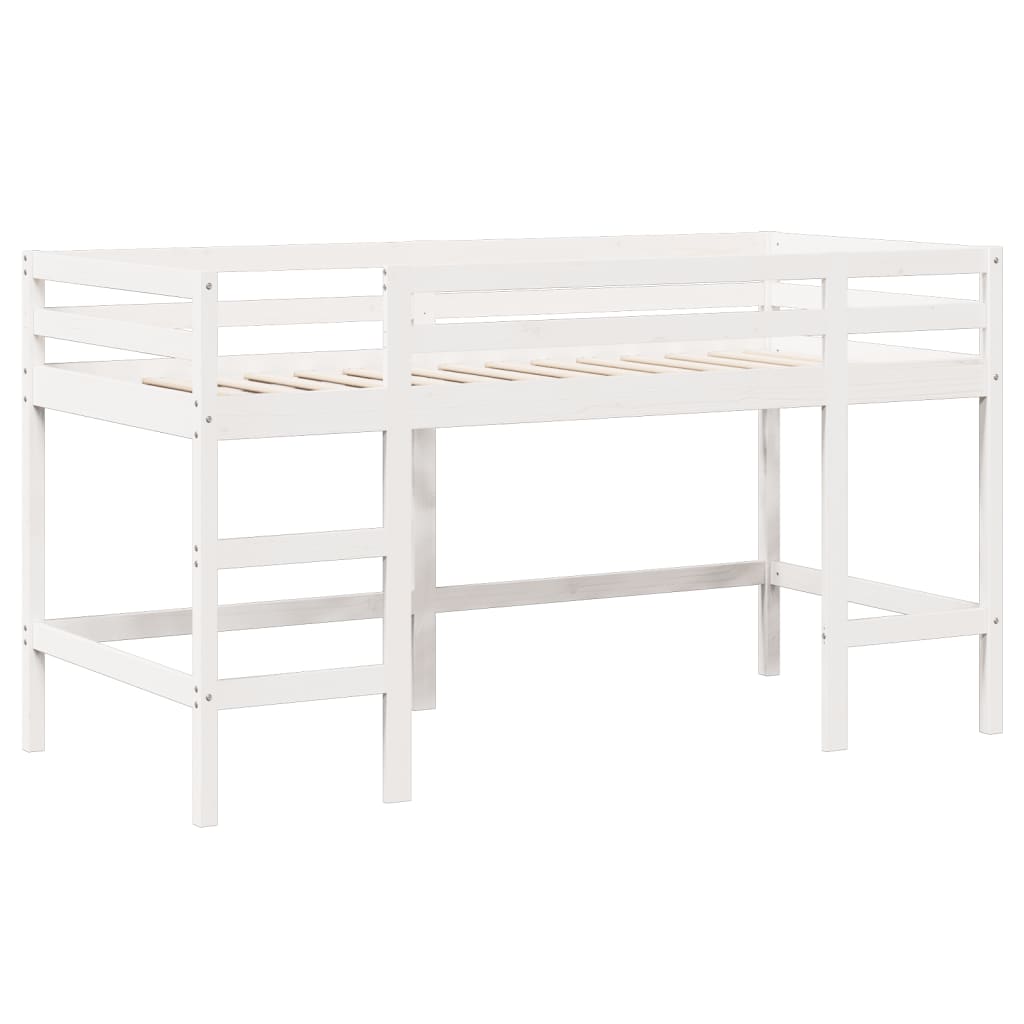 Lit superposé avec échelle et toit sans matelas blanc 90x200 cm - XIOS
