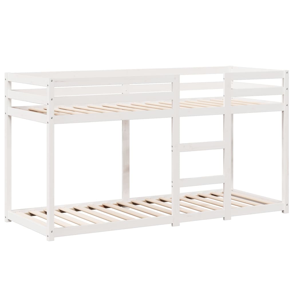 Lit superposé sans matelas blanc 90x200 cm bois de pin massif - XIOS