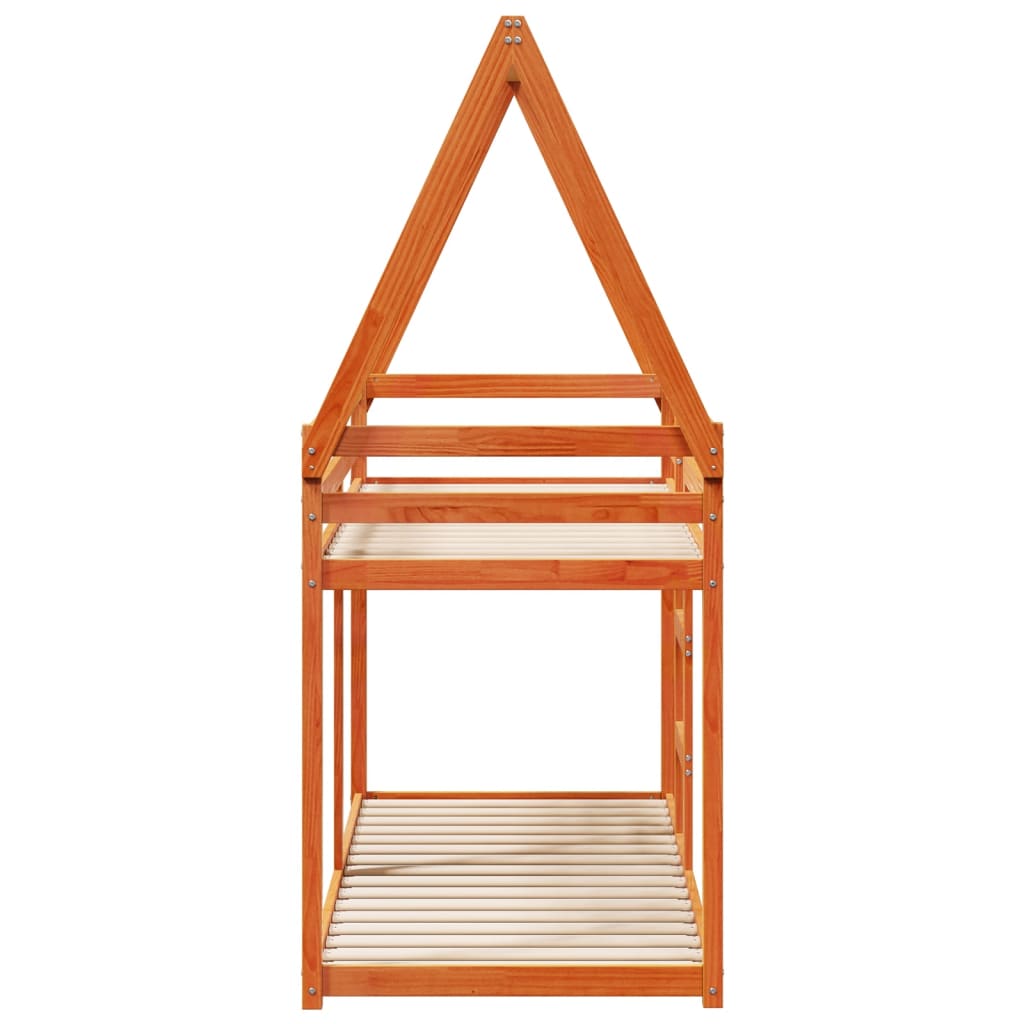 Lit superposé sans matelas cire marron 90x200 cm pin massif - XIOS