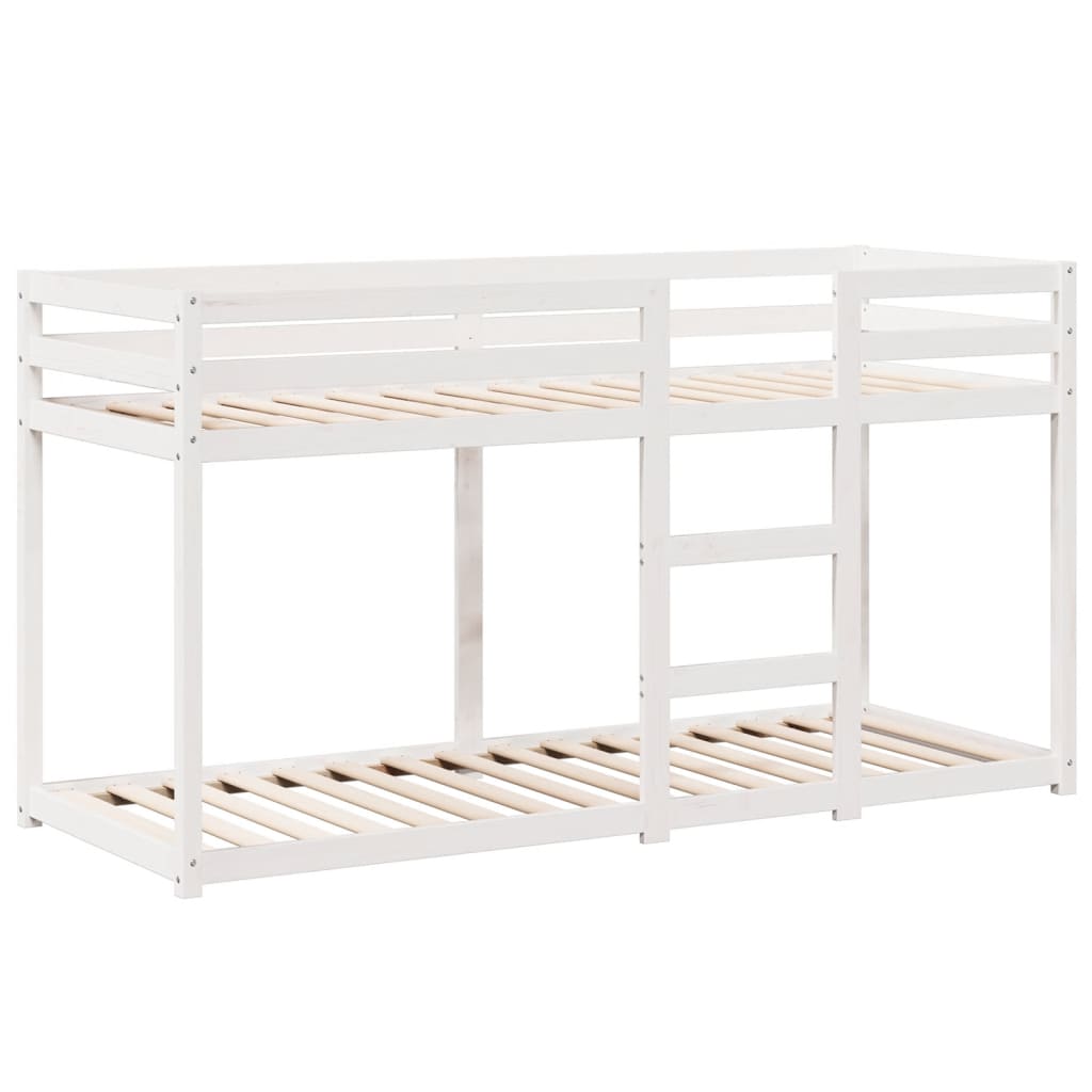Lit superposé sans matelas blanc 90x200 cm bois de pin massif - XIOS