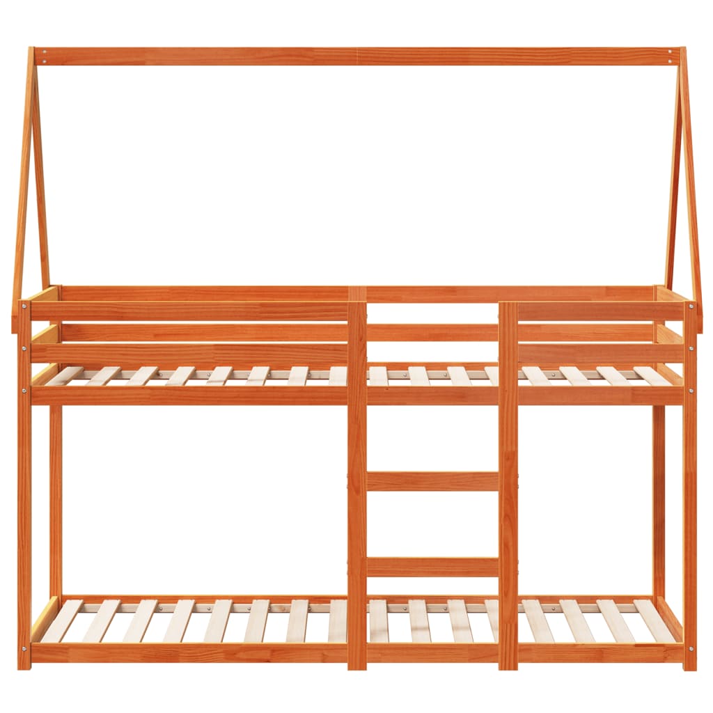 Lit superposé sans matelas cire marron 80x200 cm pin massif - XIOS