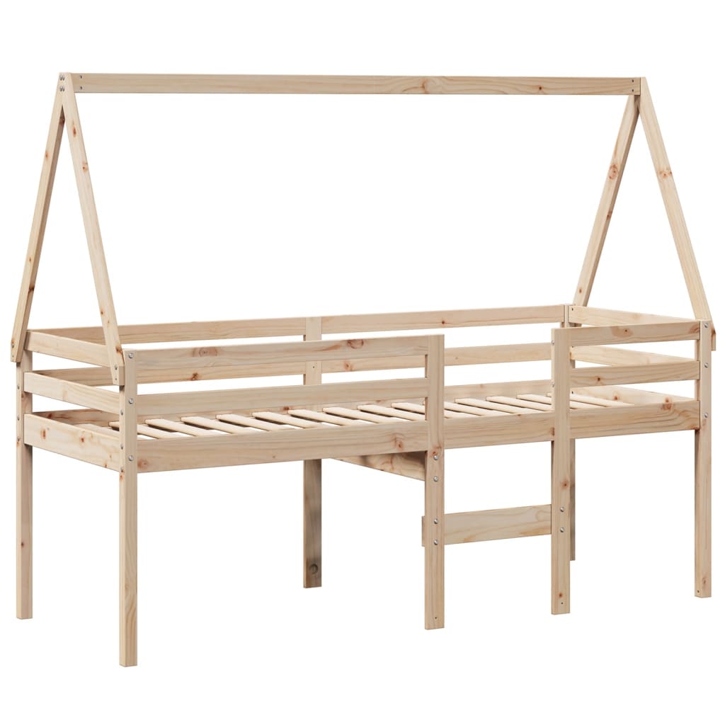 Lit haut sans matelas 80x200 cm bois de pin massif - XIOS