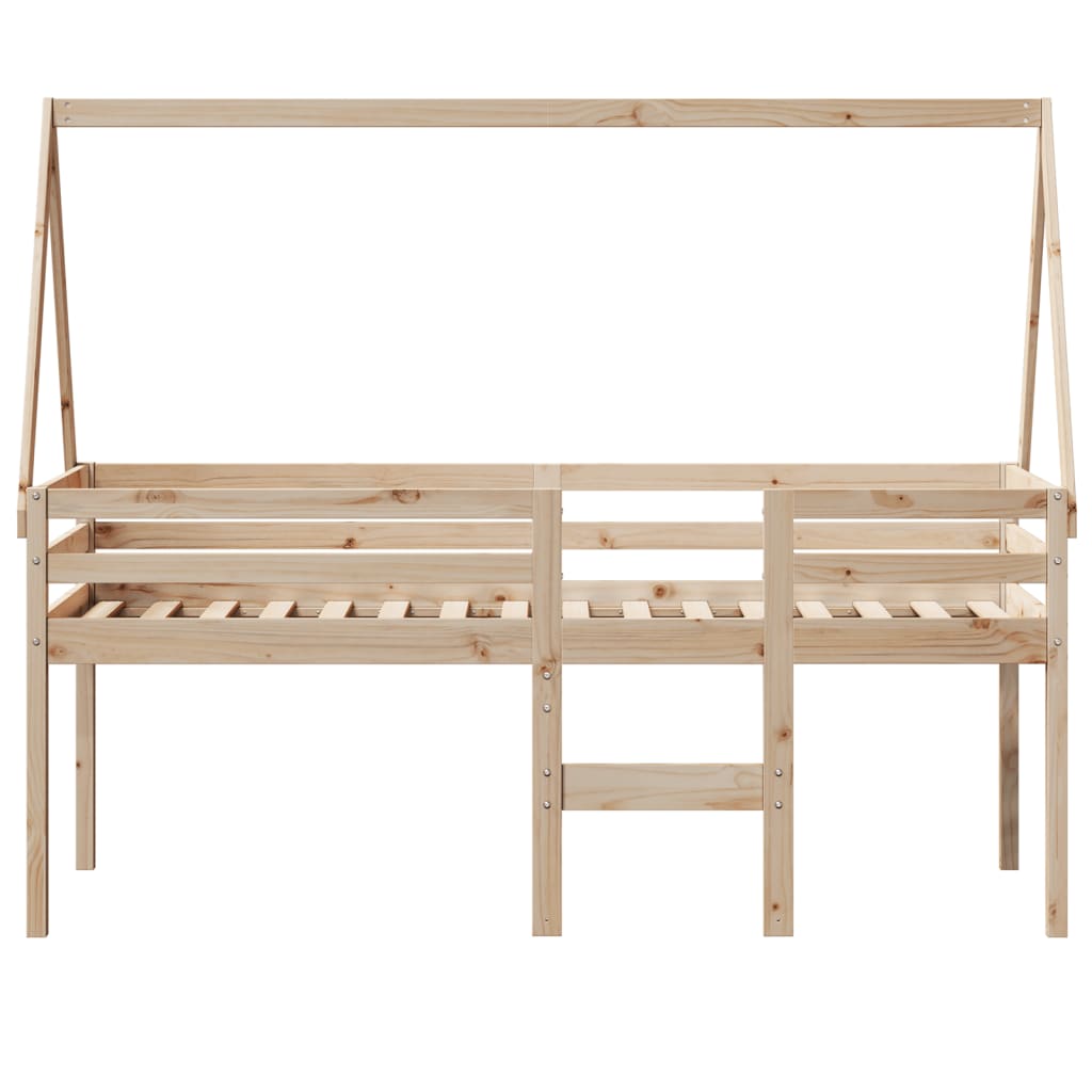 Lit haut sans matelas 80x200 cm bois de pin massif - XIOS