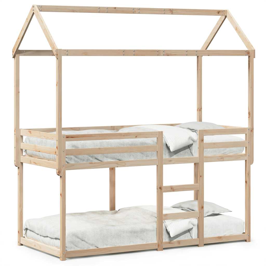 Lit superposé sans matelas 90x200 cm bois de pin massif - XIOS
