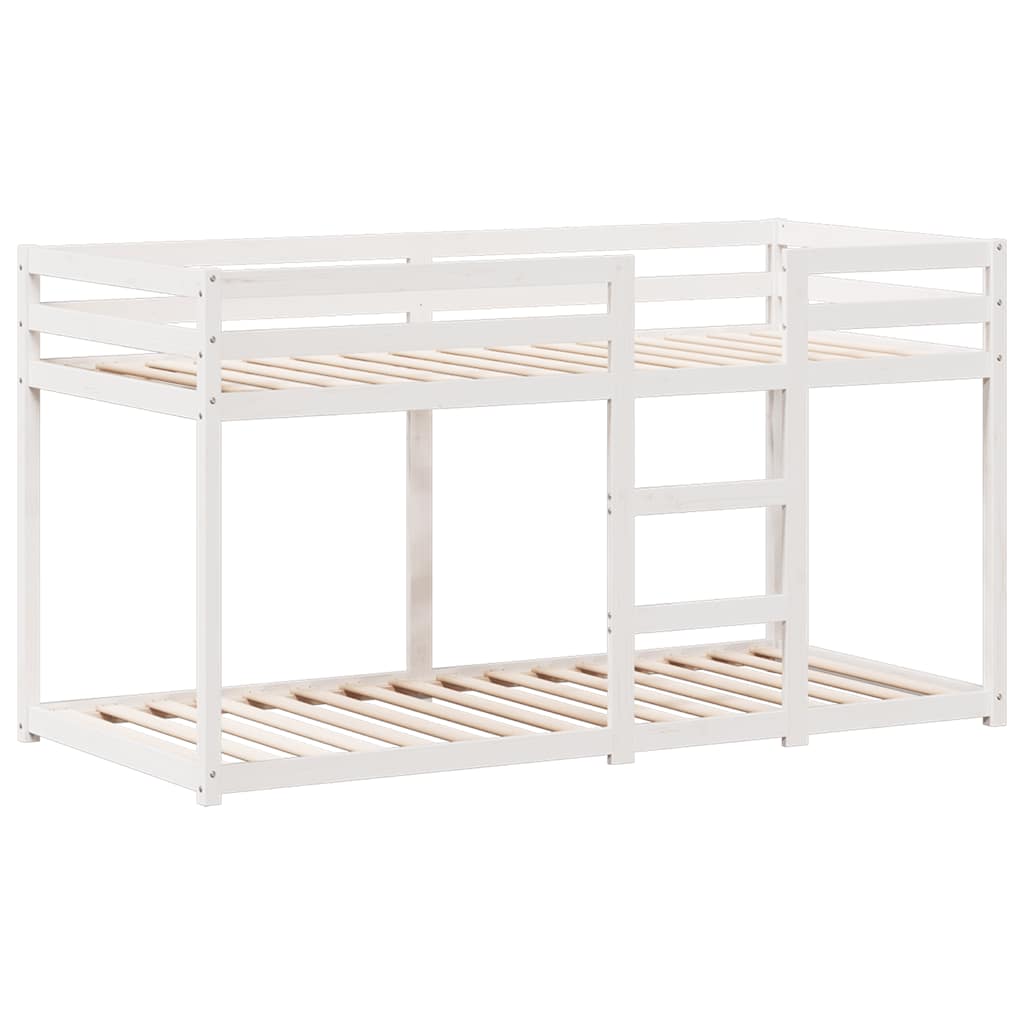 Lit superposé sans matelas blanc 90x200 cm bois de pin massif - XIOS