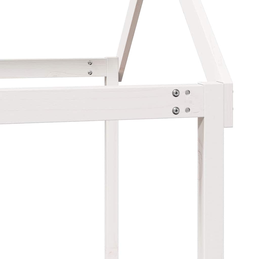 Lit superposé sans matelas blanc 90x200 cm bois de pin massif - XIOS