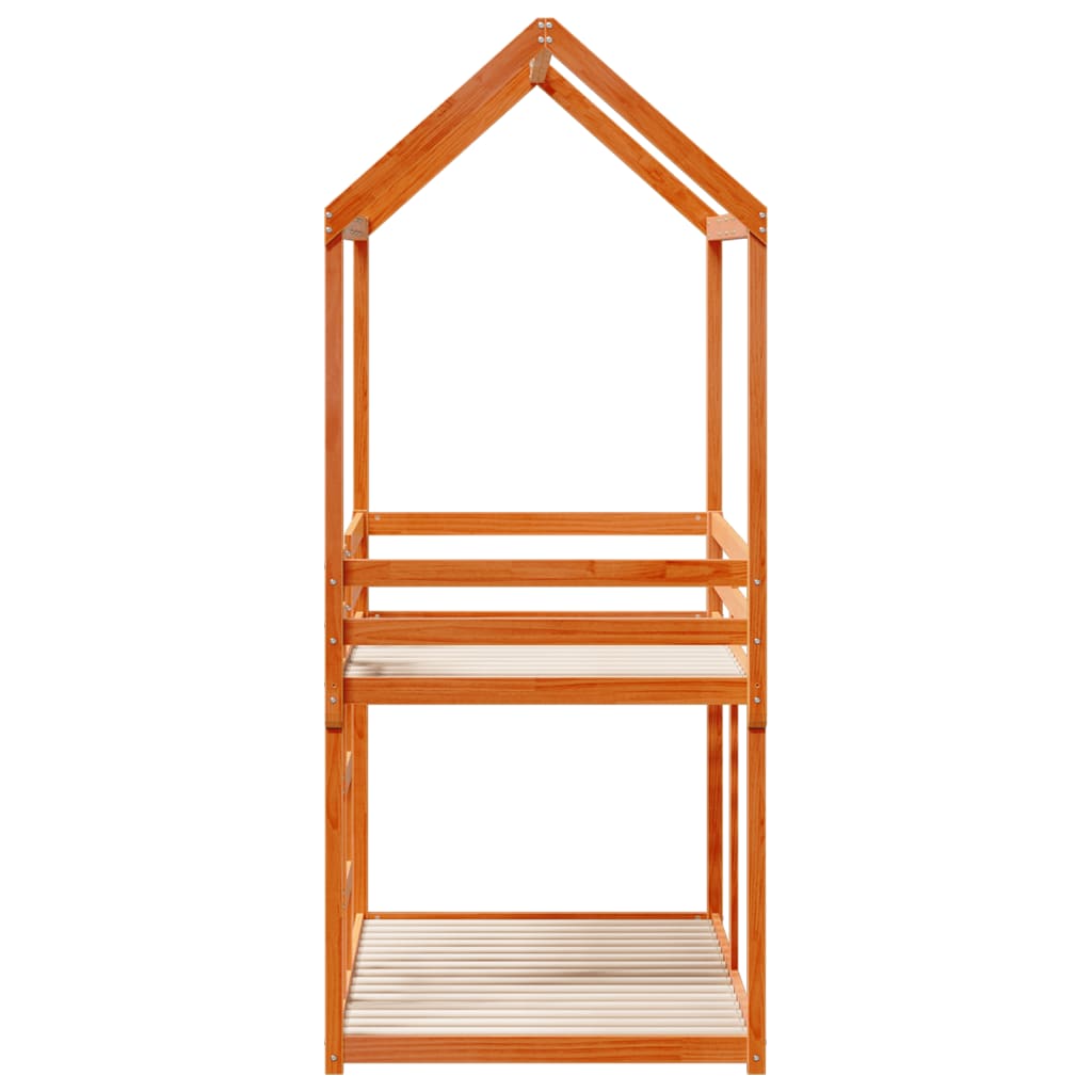 Lit superposé sans matelas cire marron 90x200 cm pin massif - XIOS