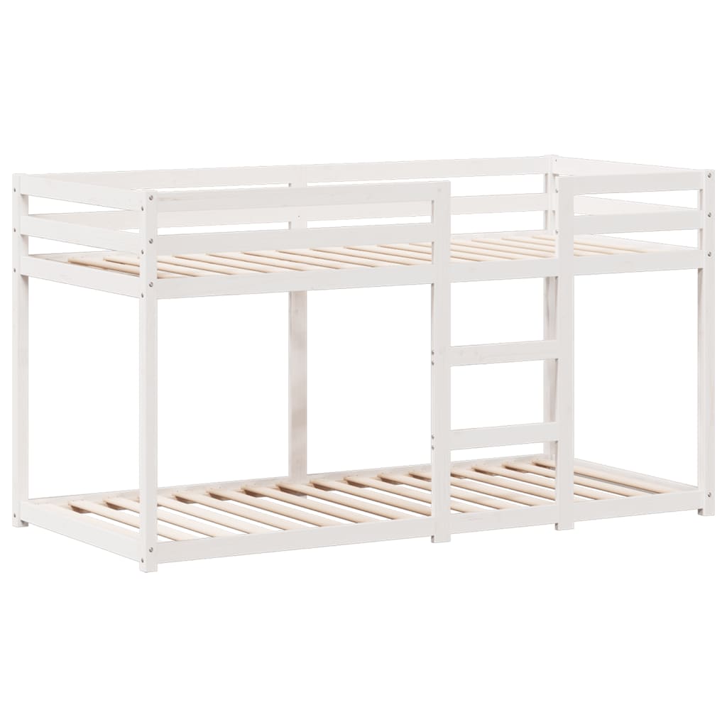 Lit superposé sans matelas blanc 90x200 cm bois de pin massif - XIOS