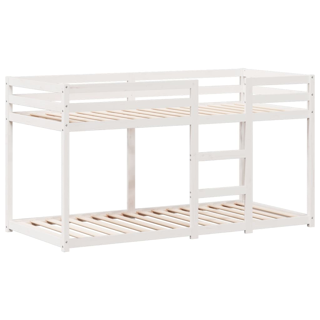 Lit superposé sans matelas blanc 75x190 cm bois de pin massif