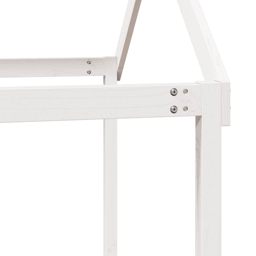 Lit superposé sans matelas blanc 75x190 cm bois de pin massif