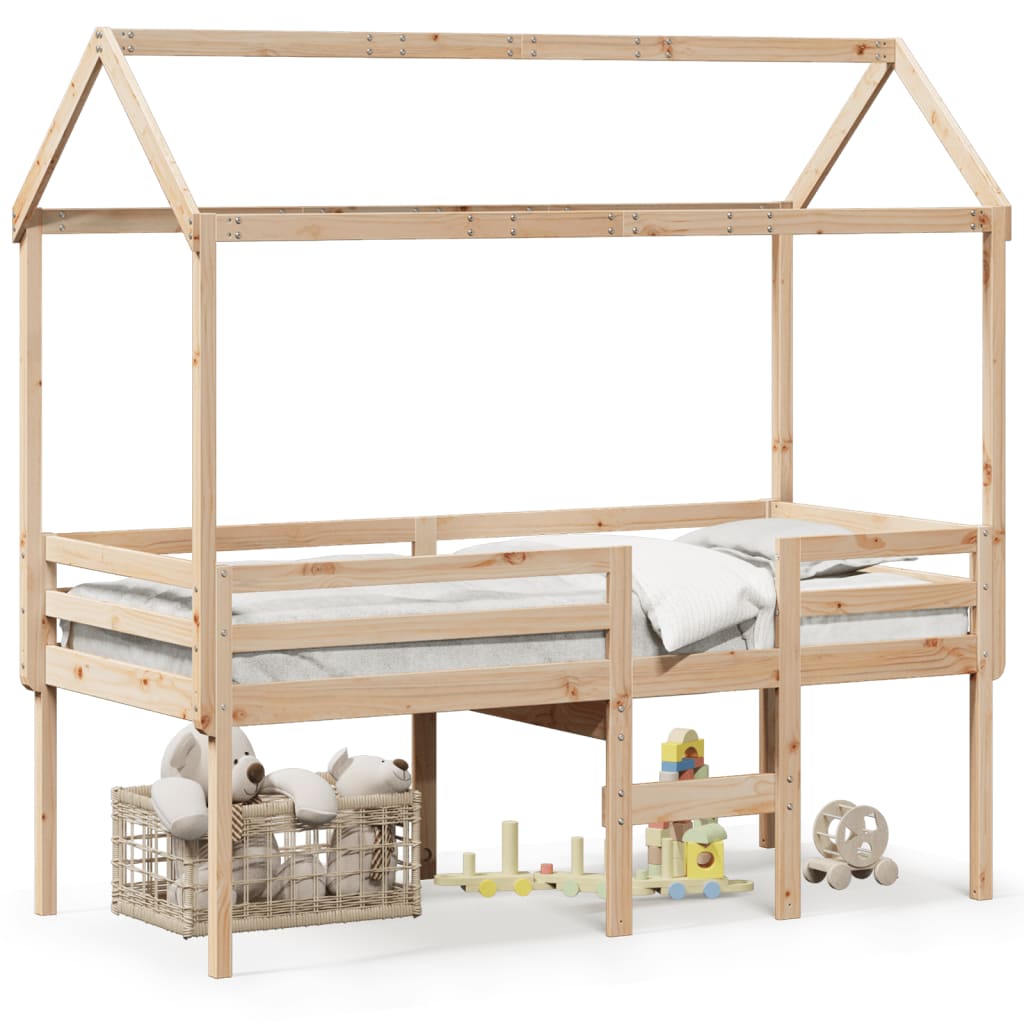 Lit haut sans matelas 90x190 cm bois de pin massif - XIOS