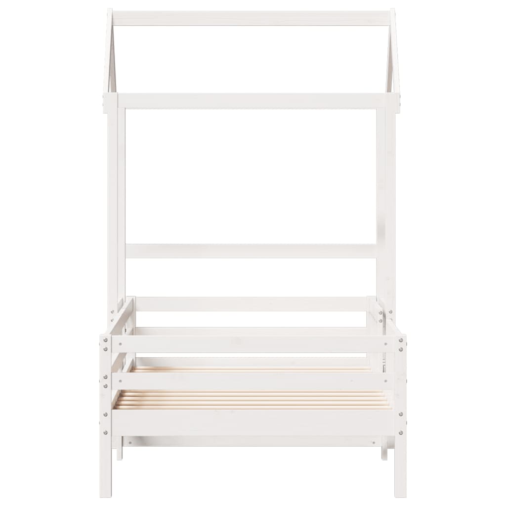 Cadre de lit avec toit sans matelas blanc 75x190 cm - XIOS