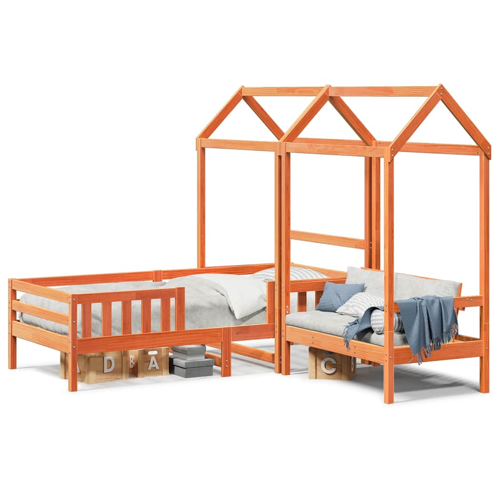 Ensemble de lit et de banc avec toit sans matelas 75x190 cm - XIOS