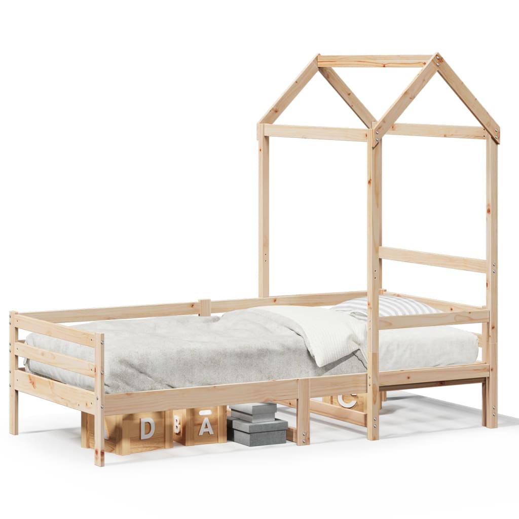 Lit de jour avec toit sans matelas 80x200 cm bois massif - XIOS