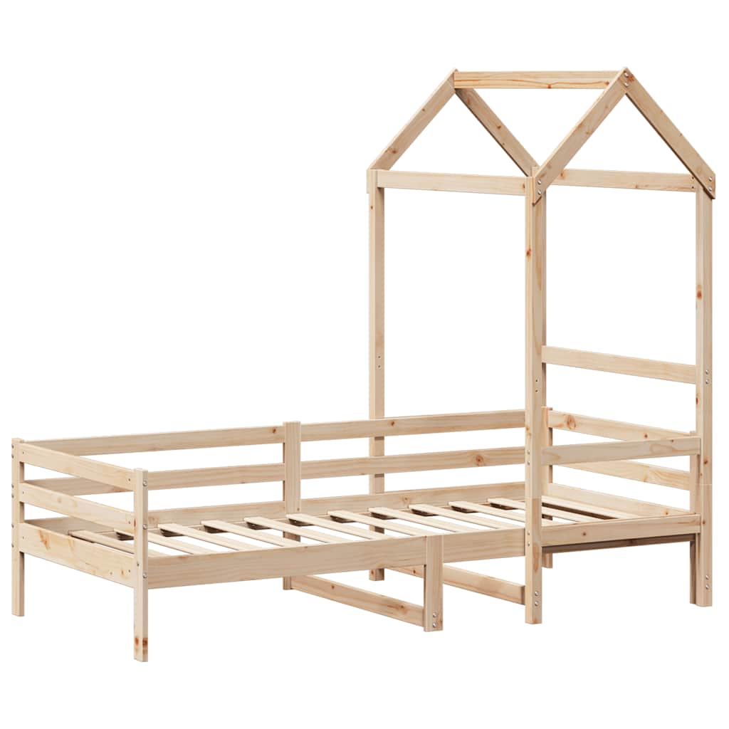 Lit de jour avec toit sans matelas 80x200 cm bois massif - XIOS