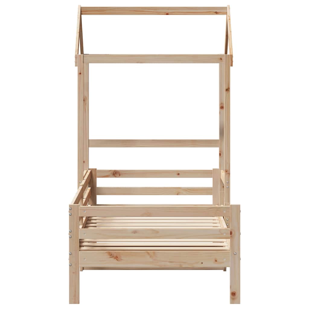 Lit de jour avec toit sans matelas 80x200 cm bois massif - XIOS